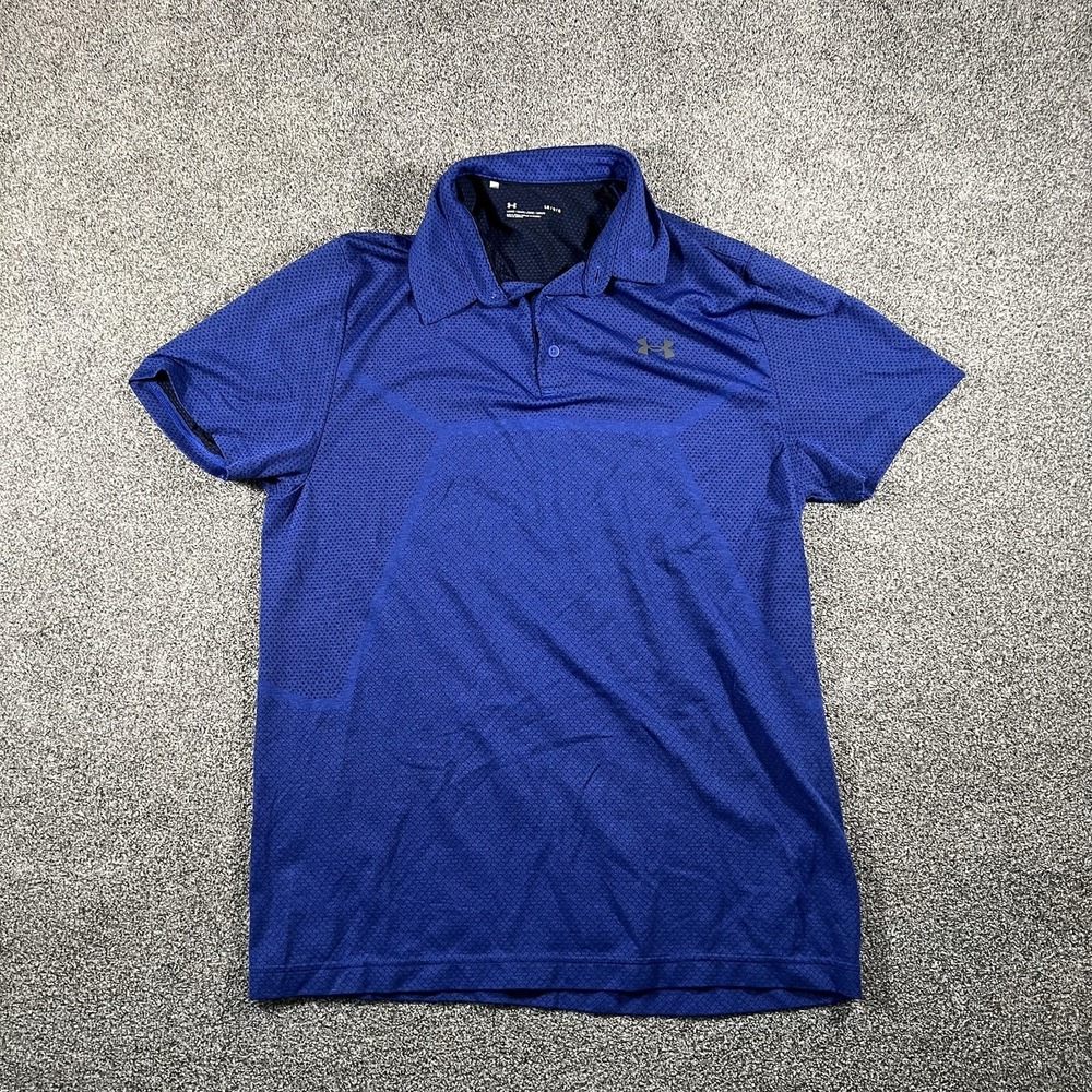Under Armour Performance Polo Shirt Blue Short Sleeve Golf Men’s Large